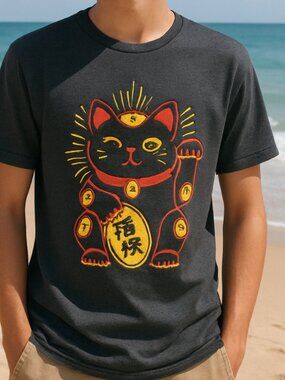 Unisex Adult Music t shirt -Medium  Unisex  Black w/cat